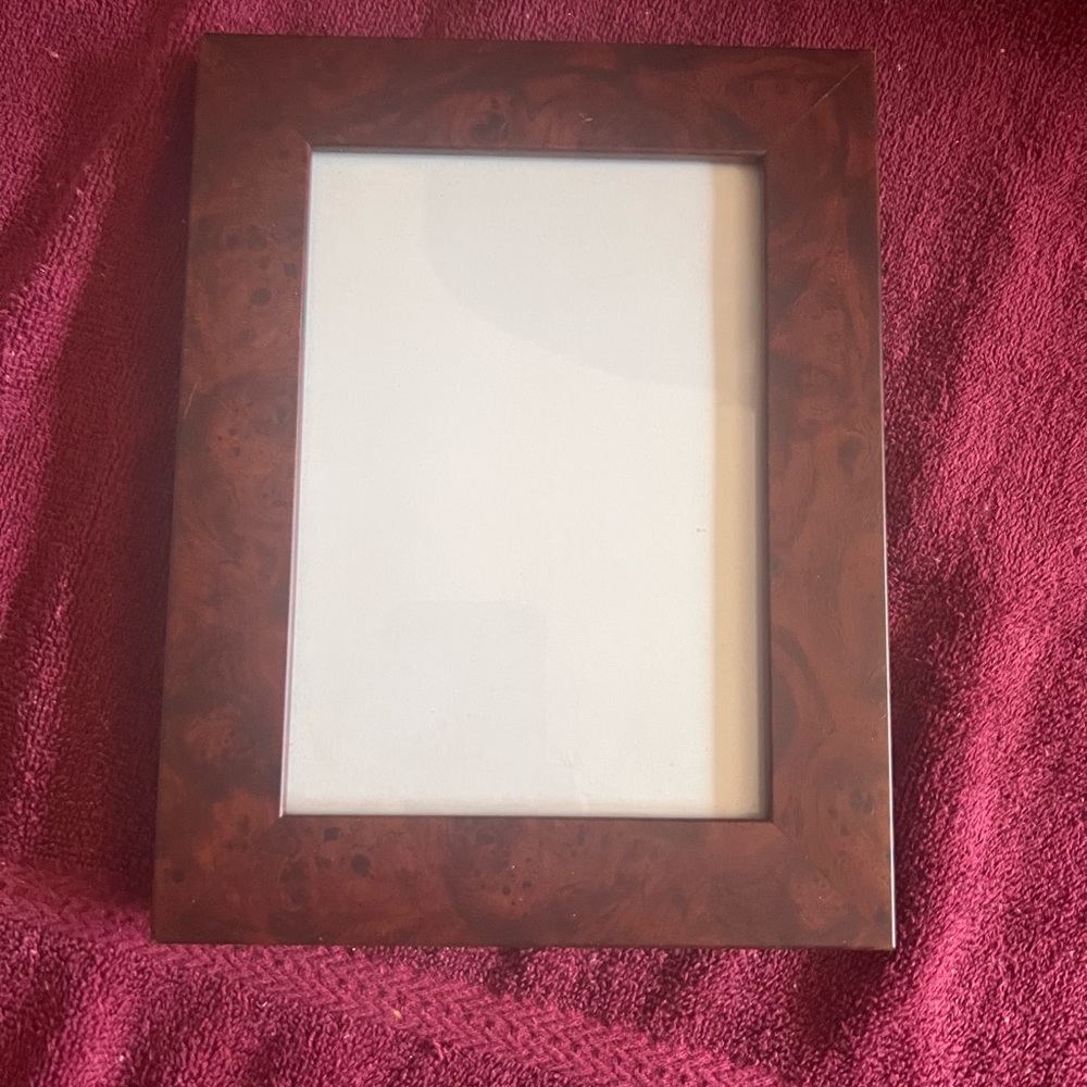 Brown Wooden Picture Frame- 5 x 7- easel or hanging
